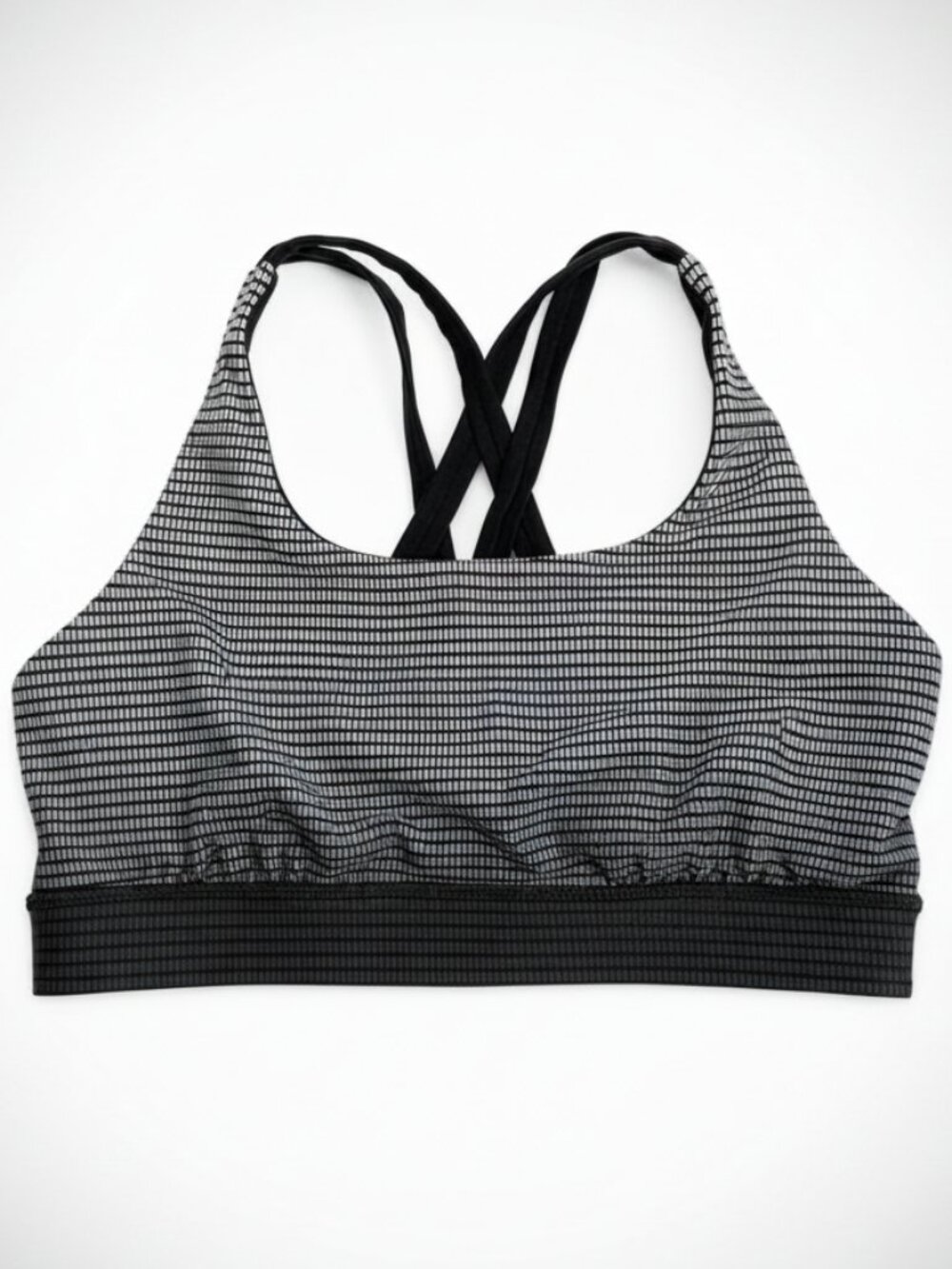 lululemon Black & White Cross Back Sports Bra (4/6) GUC
